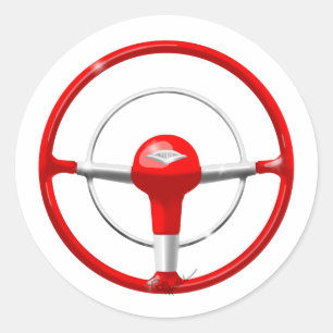 Sticker Rond Volant 1955 rouge de Chevy