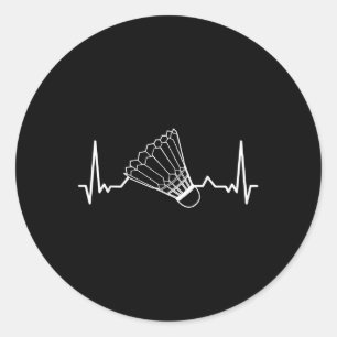 Sticker Rond Volant de badminton Court Jeu Sport Heartbeat Badm