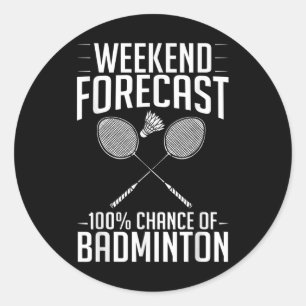 Sticker Rond Volant de badminton Racket Joueur Birdie