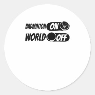 Sticker Rond Volant de badminton Racket - Team Badminton On Wor