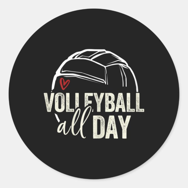 Sticker Rond Volley-ball Ado fille femmes volleyball vidéo (Devant)