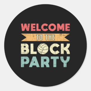 Sticker Rond Volley-ball Bienvenue Au Block Party Beach Ball