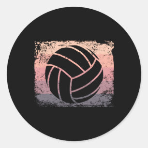 Sticker Rond Volley-ball Joueur Beach Volleyball