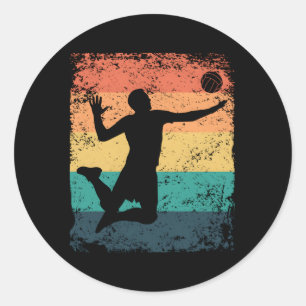 Sticker Rond Volley-ball Joueur Beach Volleyball