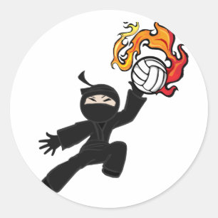 Sticker Rond Volley-ball Ninja