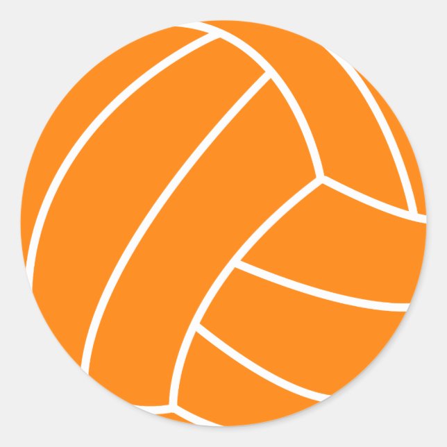 Sticker Rond Volley-ball orange et blanc (Devant)