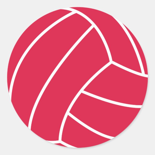 Sticker Rond Volley-ball rouge Crimson (Devant)