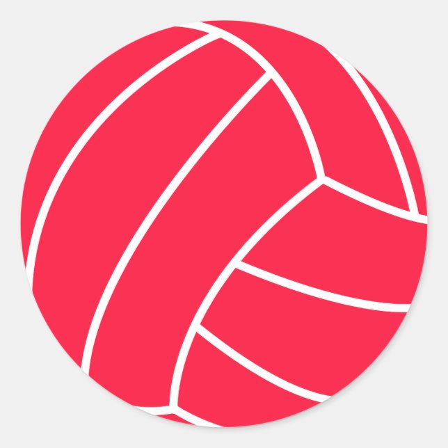 Sticker Rond Volley-ball rouge écarlate (Devant)