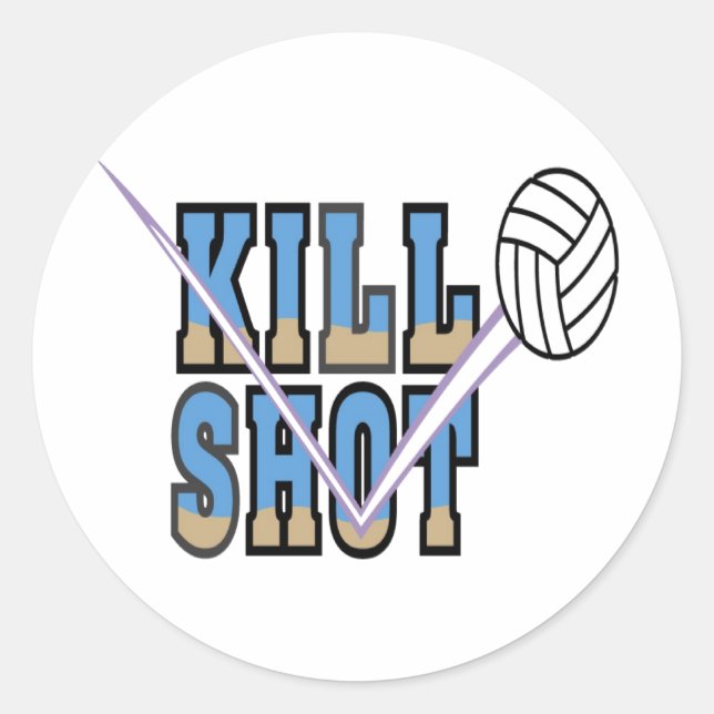 Sticker Rond Volley-ball : Tuer (Devant)