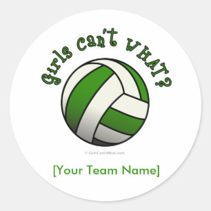 Sticker Rond Volley-ball vert