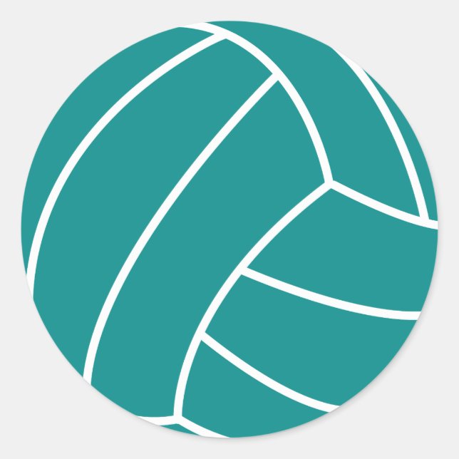 Sticker Rond Volley-ball vert turquoise (Devant)