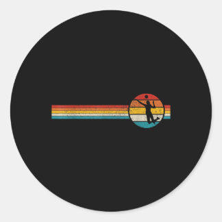 Sticker Rond Volley-ball Vintage Retro Sports Volley-ball