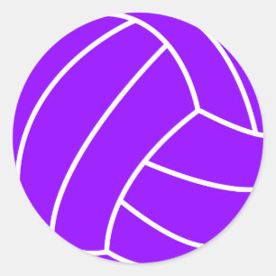 Sticker Rond Volley-ball violet violet