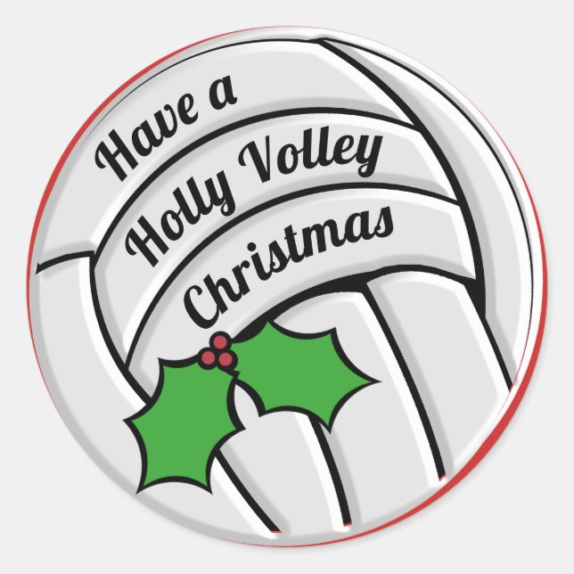 Sticker Rond Volley de Noël Holly Volley (Devant)