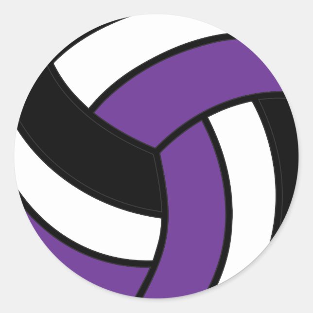 Sticker Rond Volley violet et blanc (Devant)