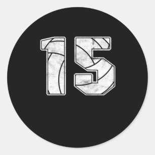 Sticker Rond Volleyball 15 e Anniversaire Célébration Sport Cad