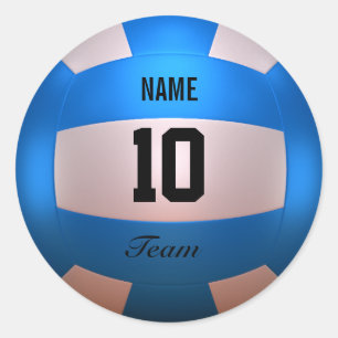 Sticker Rond Volleyball bleu