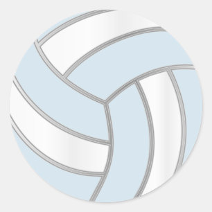 Sticker Rond Volleyball   Couleur Arrière - plan argent, blanc 