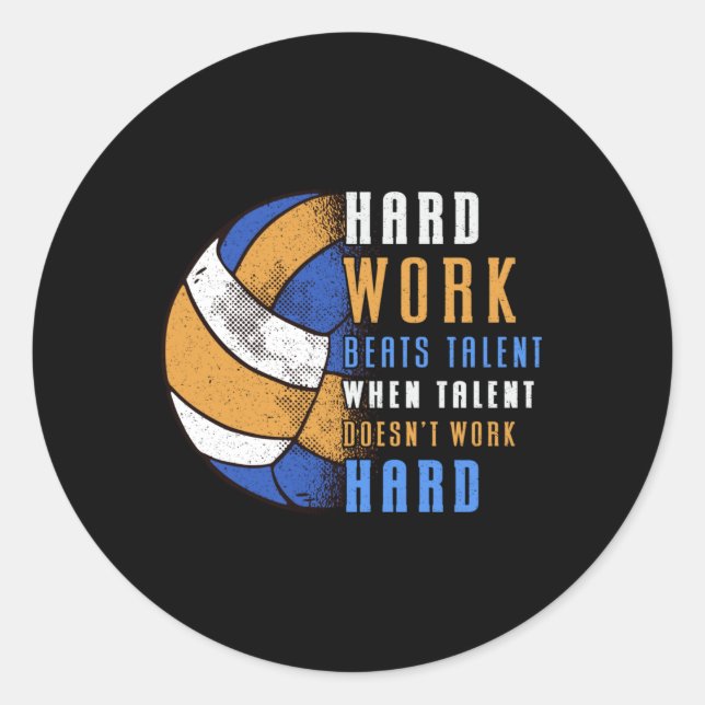 Sticker Rond Volleyball dur travail Beats Beach Volleyball Joue (Devant)