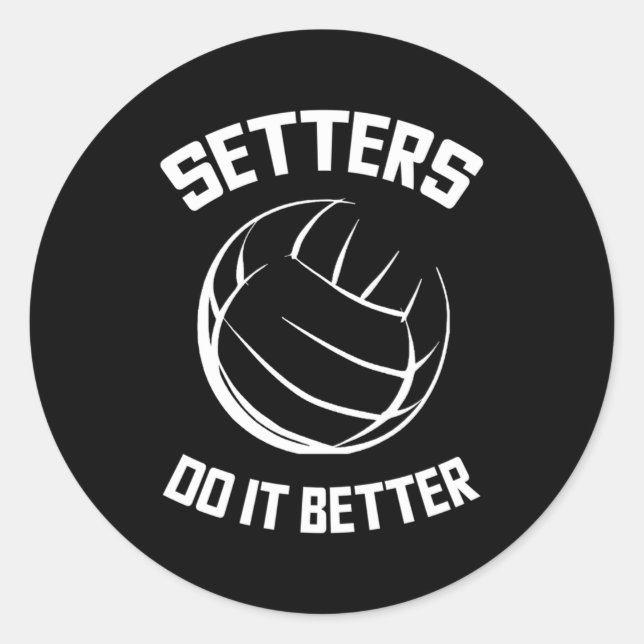 Sticker Rond Volleyball filles réglages faire mieux (Devant)