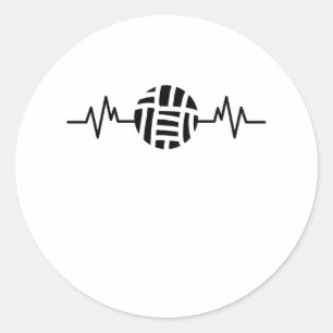 Sticker Rond Volleyball Funny Beach Volleyball Heart Sport Cade