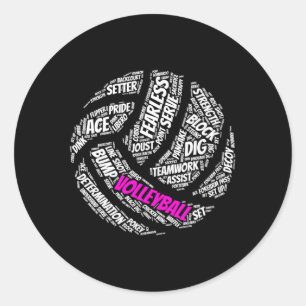 Sticker Rond Volleyball Pour Et K Mots Volleyball