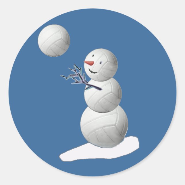 Sticker Rond Volleyball Snowman (Devant)