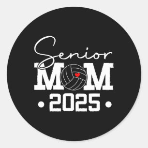 Sticker Rond Volleybyll Graduation Mommy Senior Mom Cl De 2025
