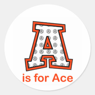 Sticker Rond VolleyChick A est pour Ace