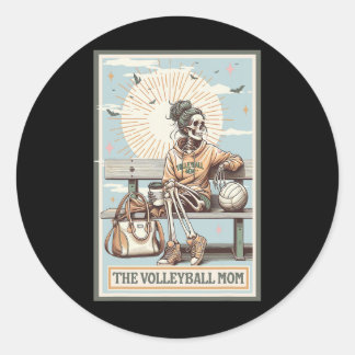 Sticker Rond Volleyll Mom Skeleton Tarot Card Jeu Jour Moth