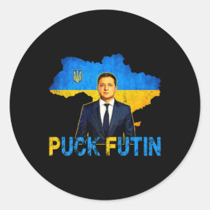 Sticker Rond Volodymyr Zelensky Puck Futin Mème Je Me Trouve Av