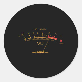 Sticker Rond Volume Vu Meter Audio Engineer Enregistrement Stud