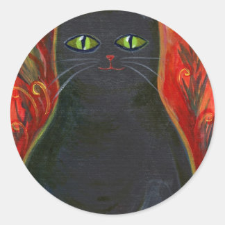 Sticker Rond Voodoo Kitty
