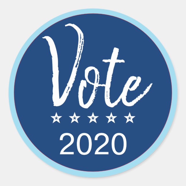 Sticker Rond Vote 2020 Élection Cinq Étoiles (Devant)