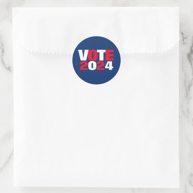 Sticker Rond Vote 2024 élection rouge blanc et bleu (Sac)