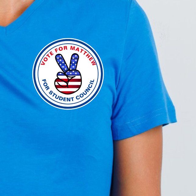 Sticker Rond Vote amusant pour le président de classe : étoile  (Créateur téléchargé)