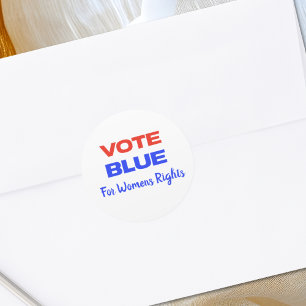 Sticker Rond Vote Blue Voter USA Démocratique Rouge Bleu