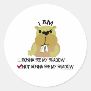 Sticker Rond Vote de jour de Groundhog aucune ombre
