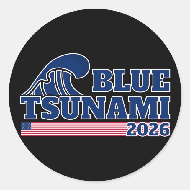 Sticker Rond Vote Democrat Blue Wave 2026 (Devant)