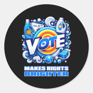 Sticker Rond Vote Détergent Bright Bright Funny Vintage 2024