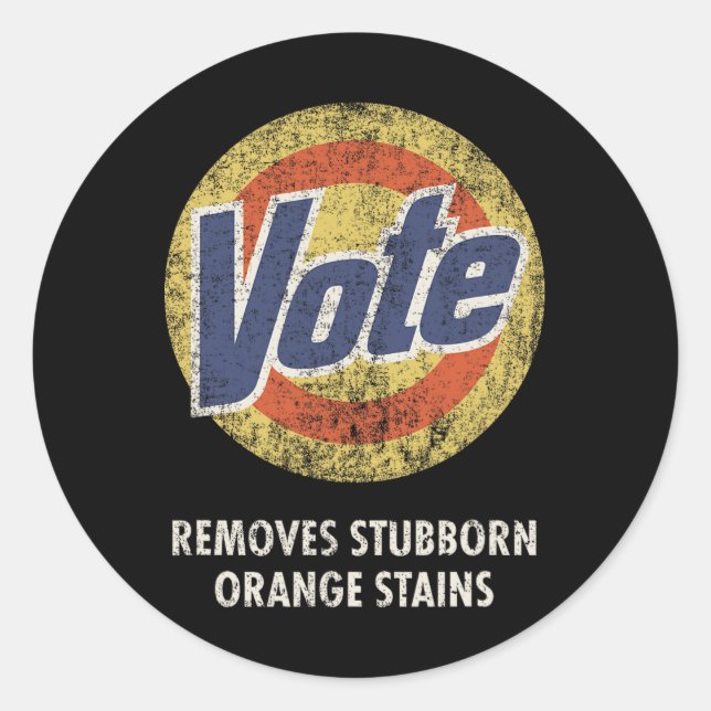 Sticker Rond Vote Detergent Funny Vintage (Devant)