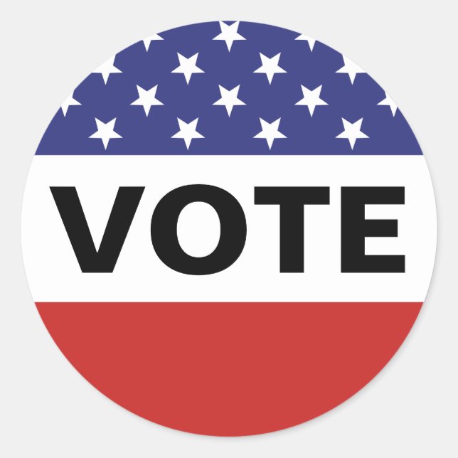 Sticker Rond Vote du drapeau américain (Devant)