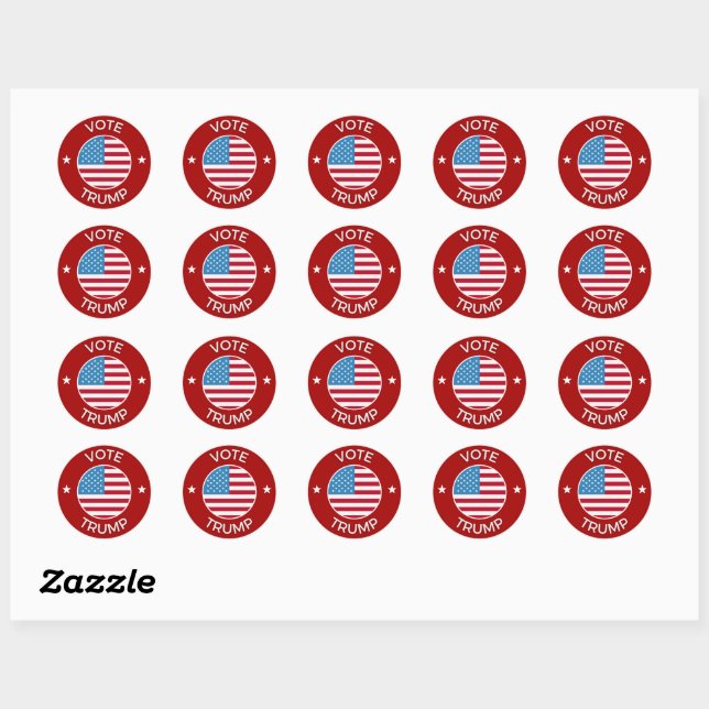Sticker Rond Vote du parti républicain Trump (Feuille)
