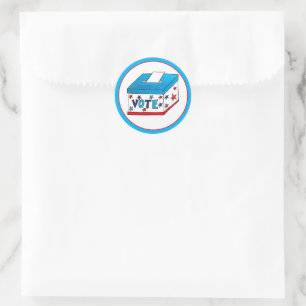 Sticker Rond VOTE Election Day USA Voter urlot Box