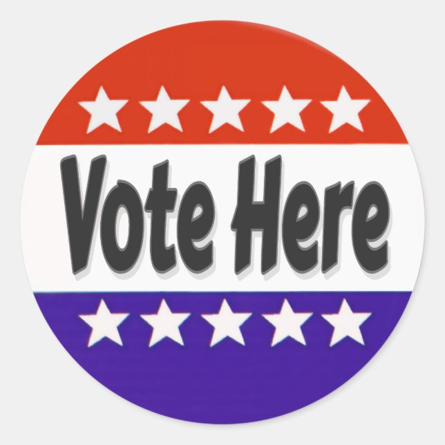 Sticker Rond Vote ici (Devant)