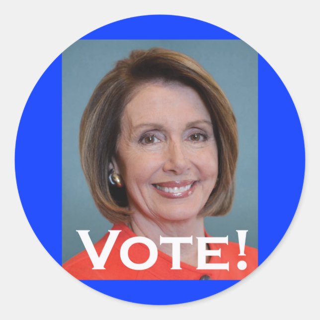 Sticker Rond Vote Nancy Pelosi (Devant)