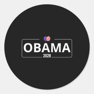 Sticker Rond Vote Obama 2028 Retro Obama Président 2028 Obama 2