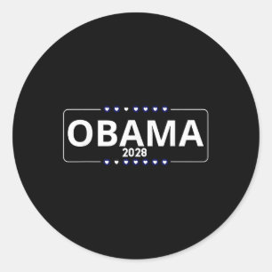 Sticker Rond Vote Obama 2028 Retro Obama Président 2028 Obama 2