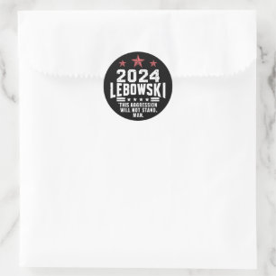 Sticker Rond Vote politique amusant de Lebowski élection 2024