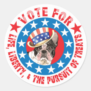 Sticker Rond Vote pour Frenchie